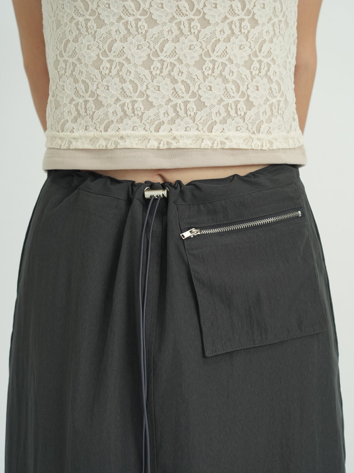 back slit long skirt