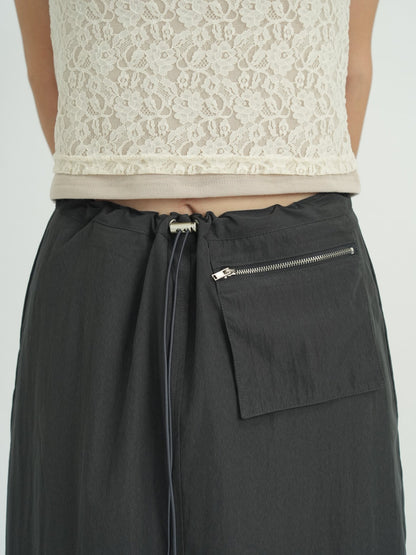 back slit long skirt