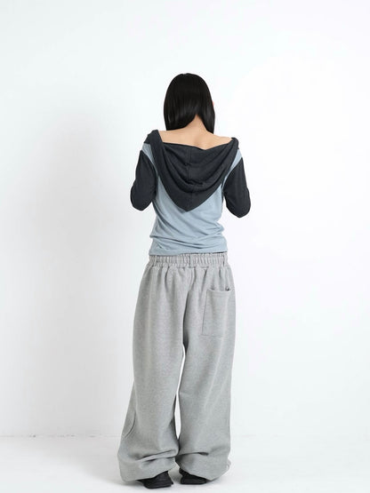 double layered wide pants