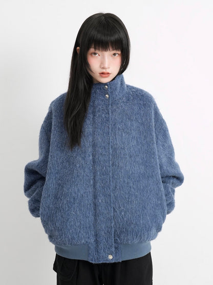 mohair snap blouson
