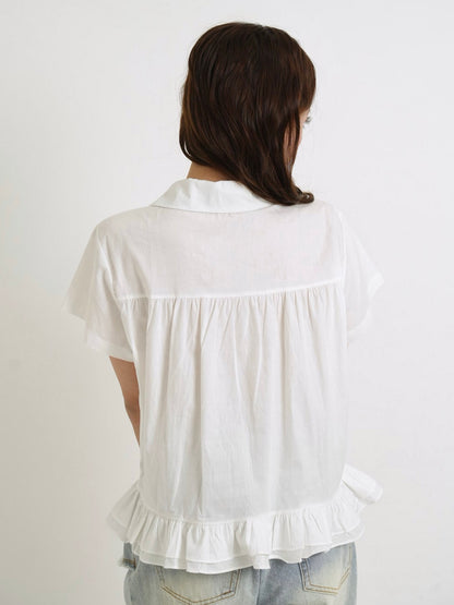 gather frill blouse