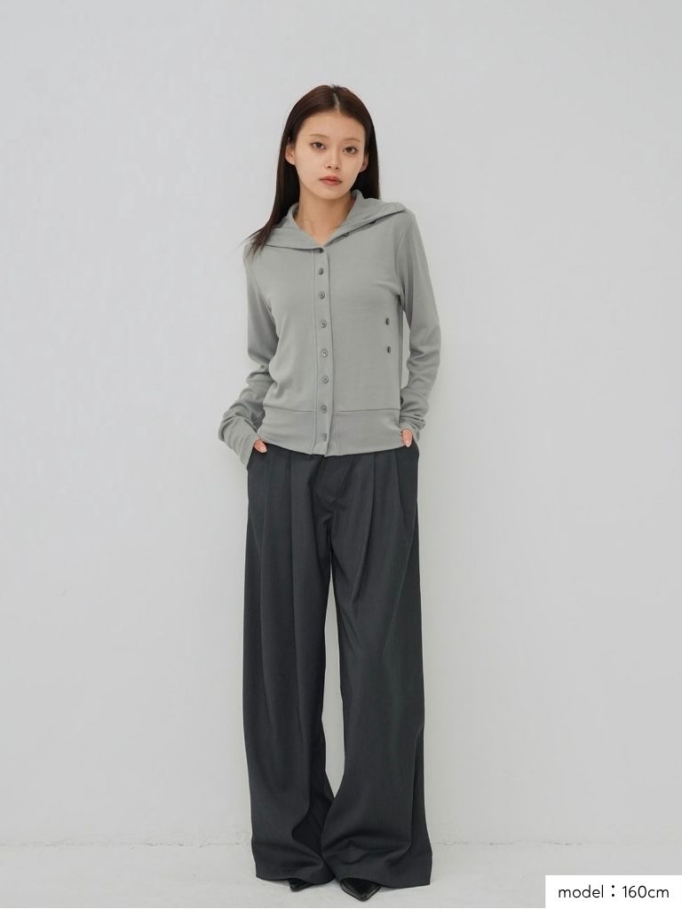 high neck twist button cardigan