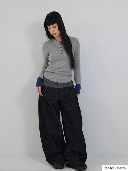 waist block corduroy pants