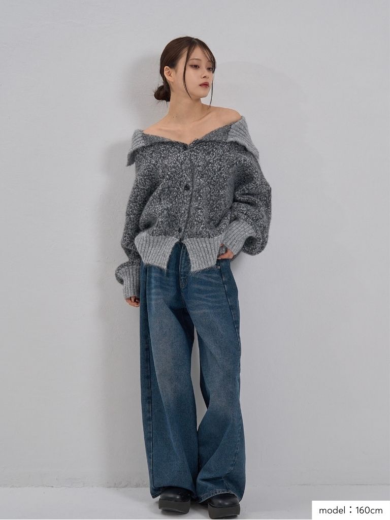 hairy mix turtle knit