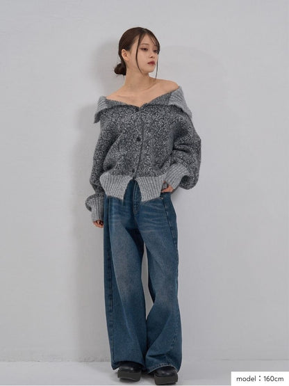 hairy mix turtle knit