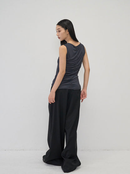 layered belt wide pants