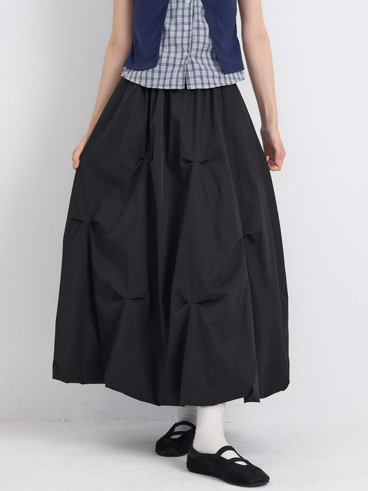 pintuck balloon skirt