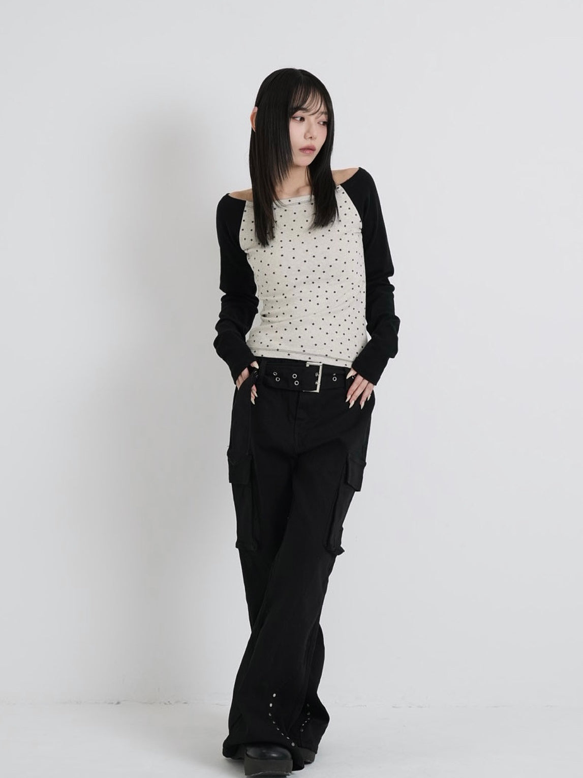 star dot raglan tops