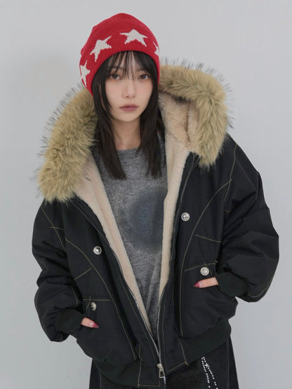 military fur hood jacket