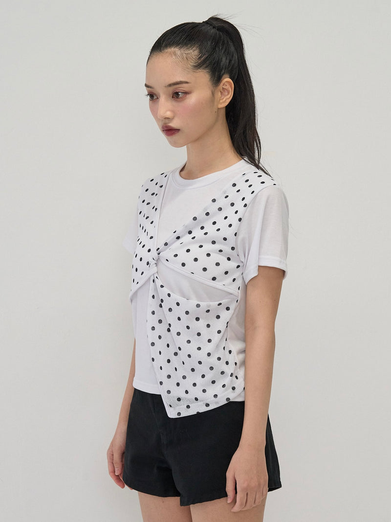asymmetry twist dot tops