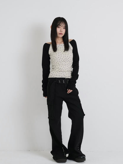 star dot raglan tops