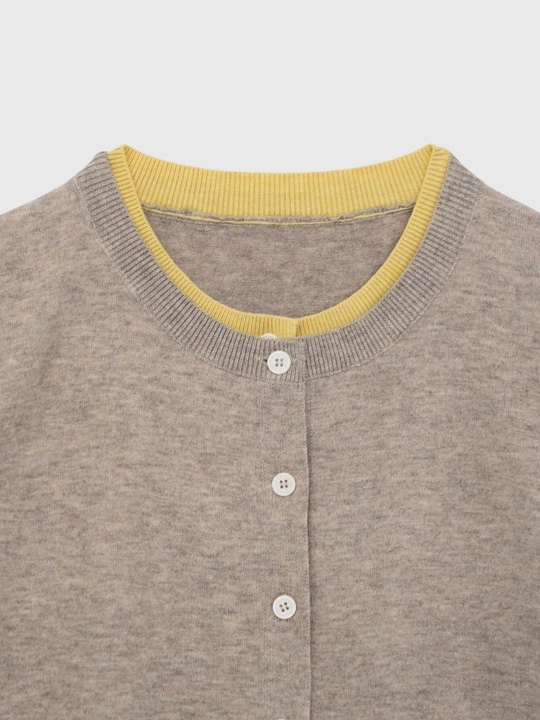 layered panel cardigan