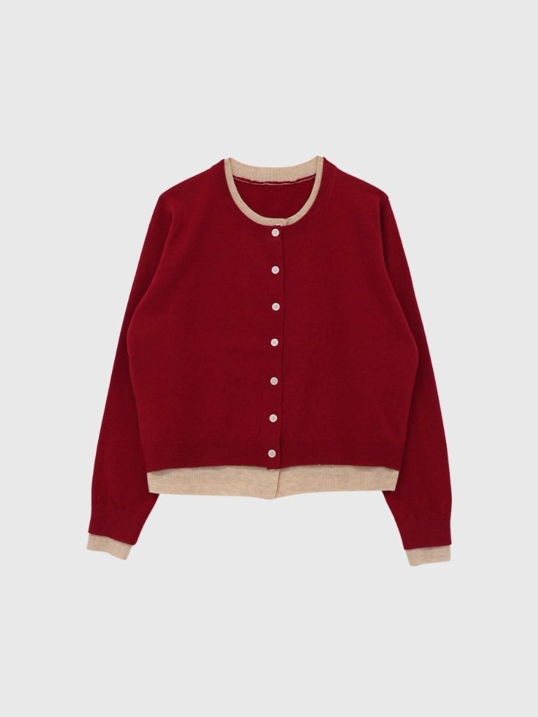 layered panel cardigan