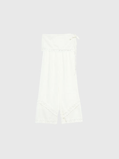 hem ruffle wrap pants