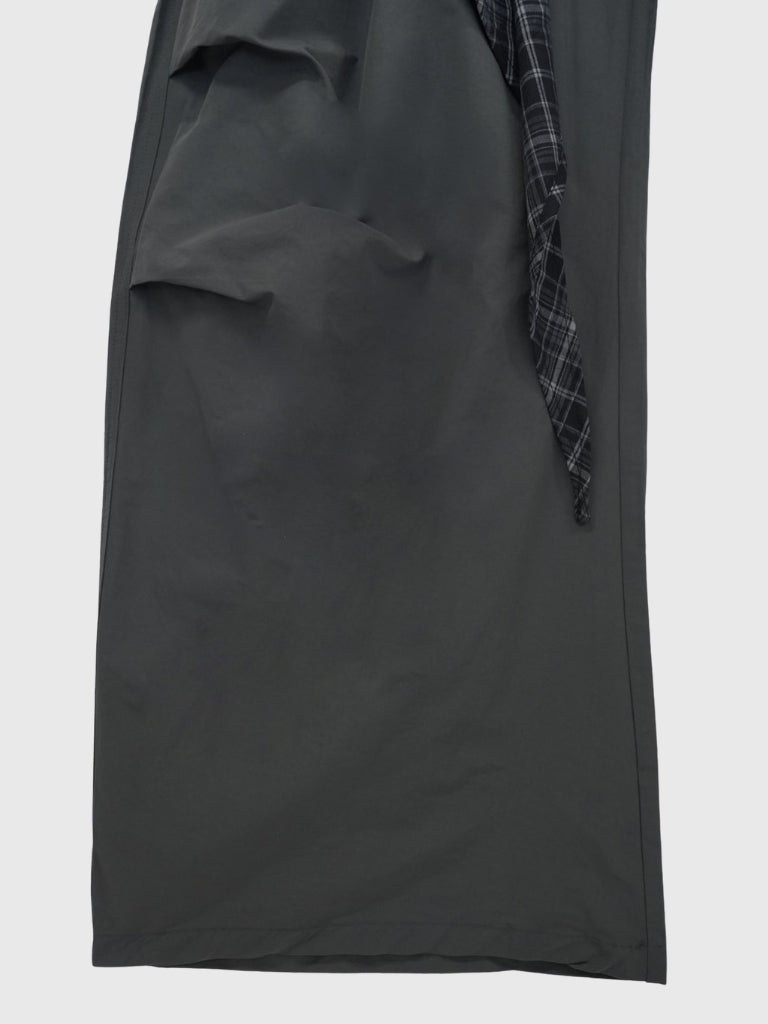 check loop wide pants