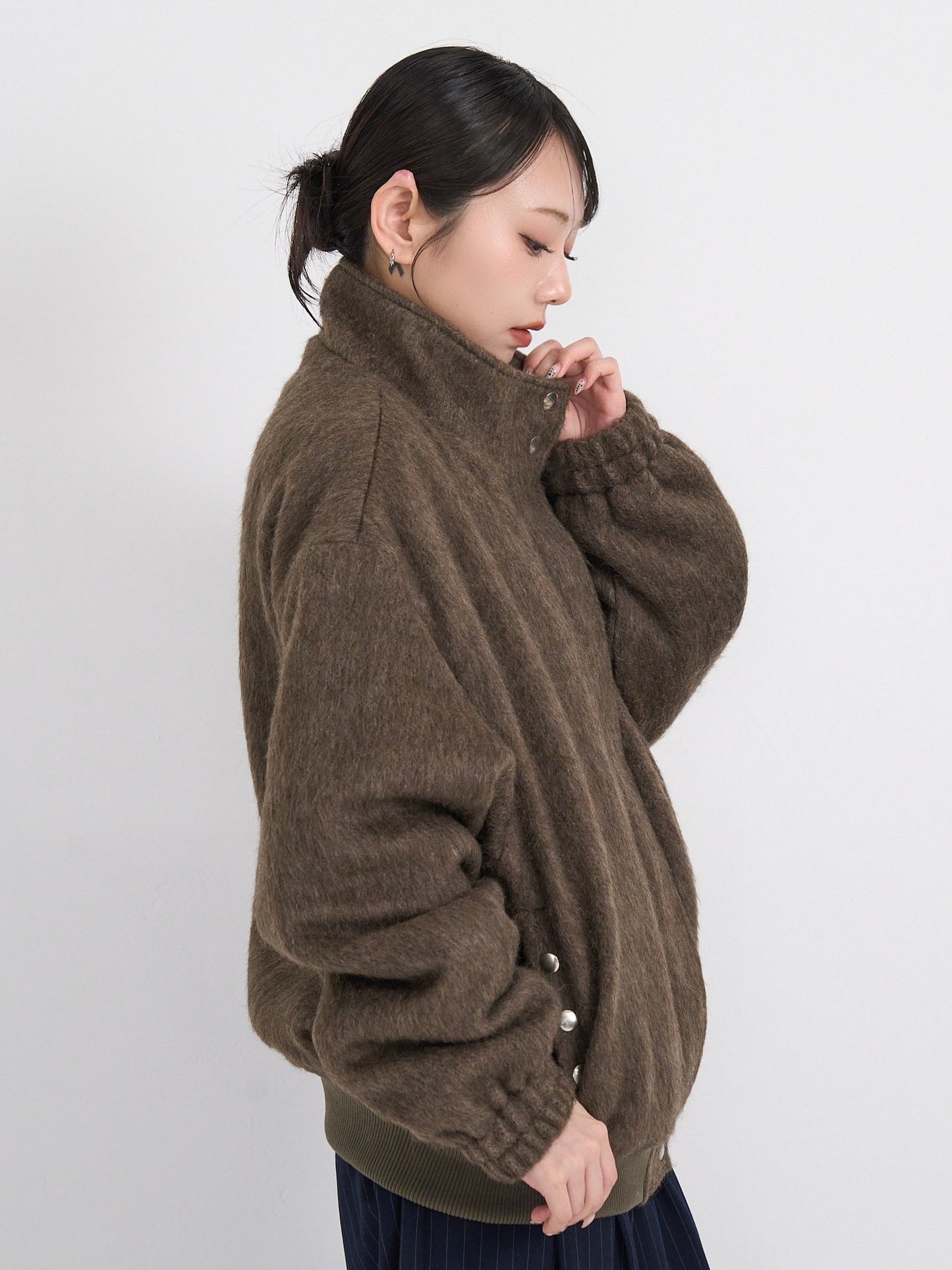 mohair snap blouson