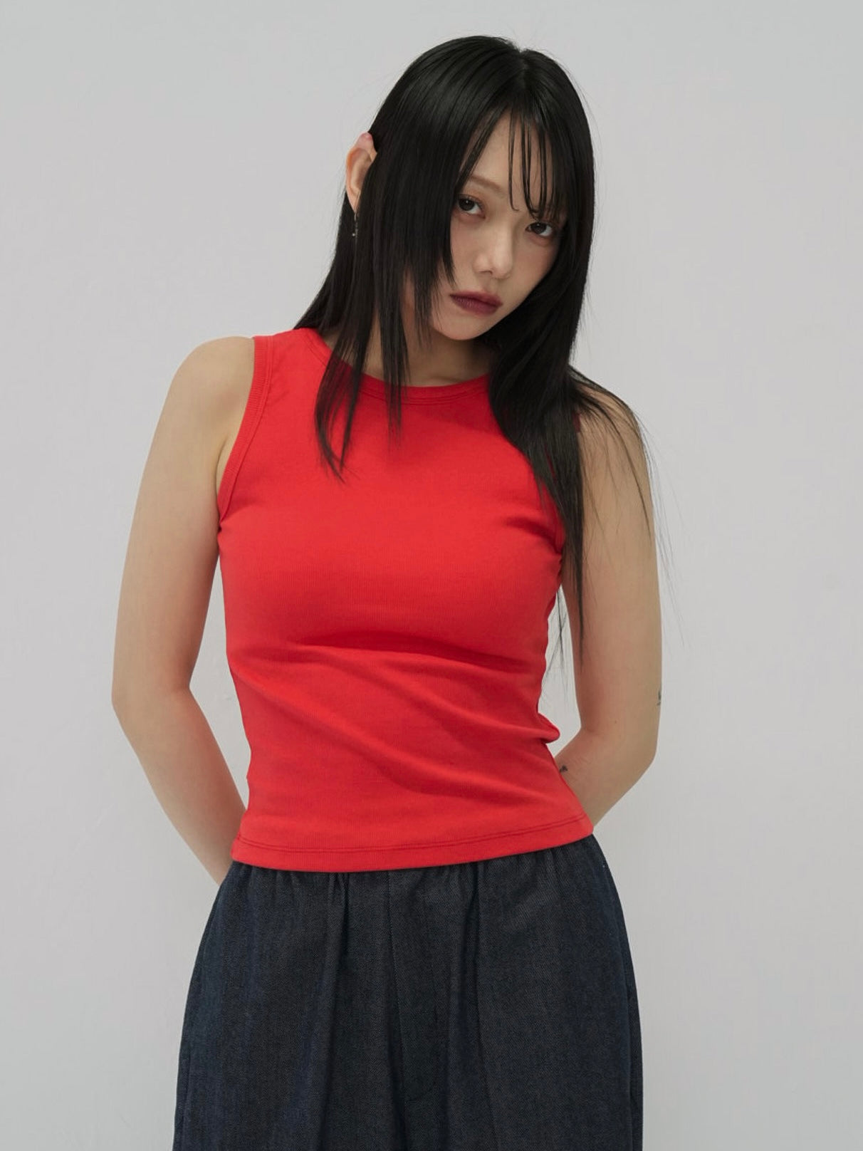 color rib tank top