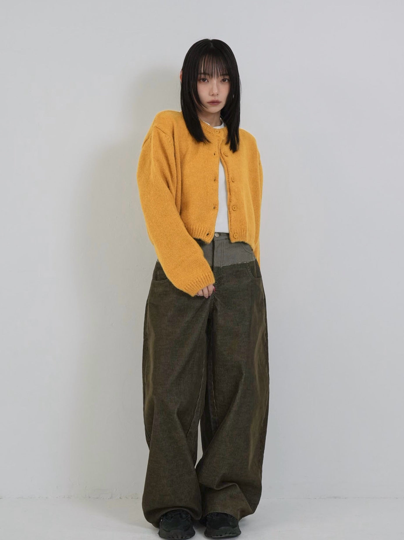 waist block corduroy pants