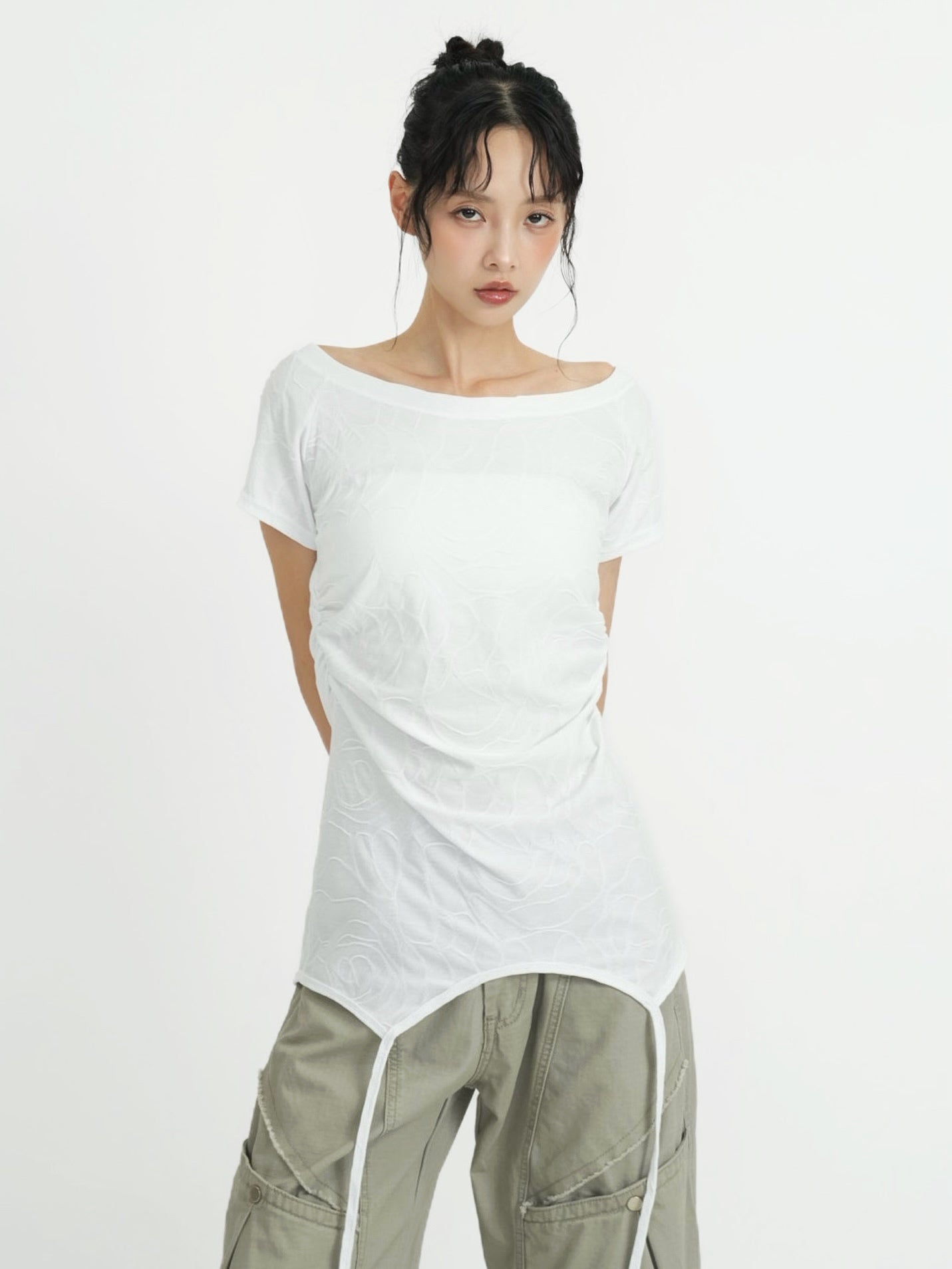 jacquard off shoulder tops