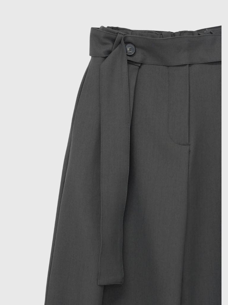 waist cord wide pants