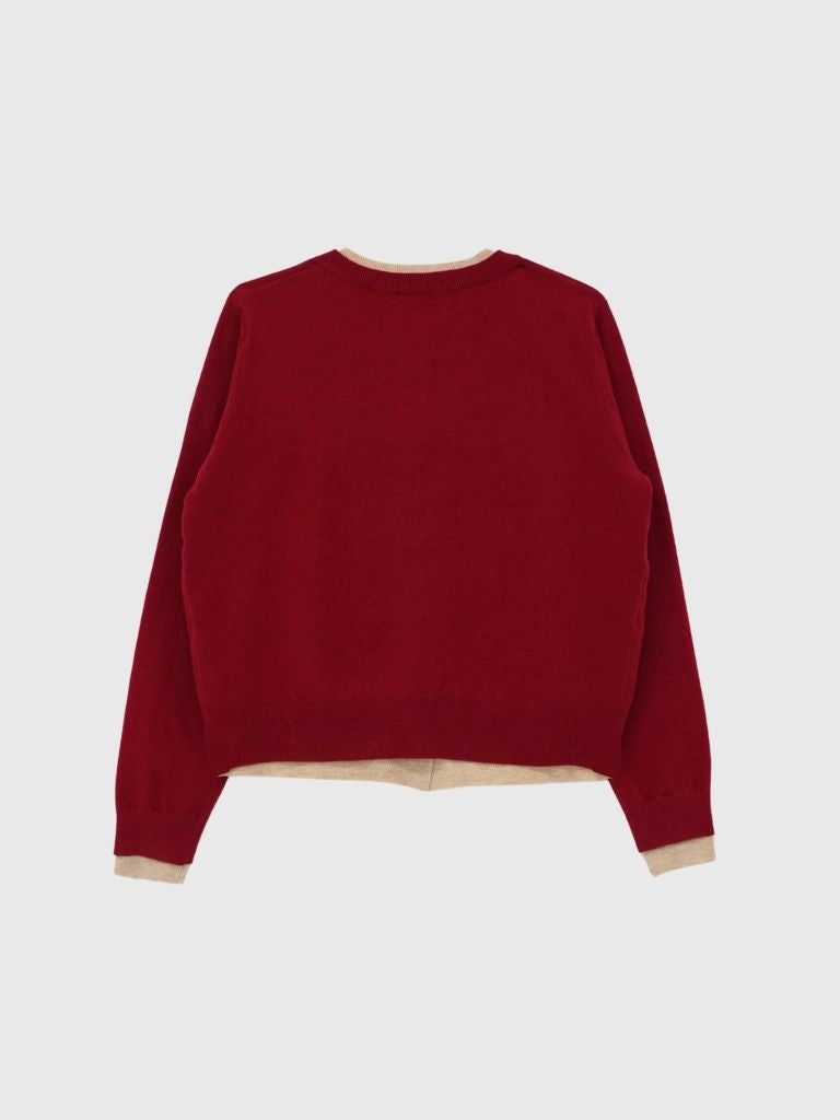 layered panel cardigan