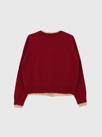 layered panel cardigan