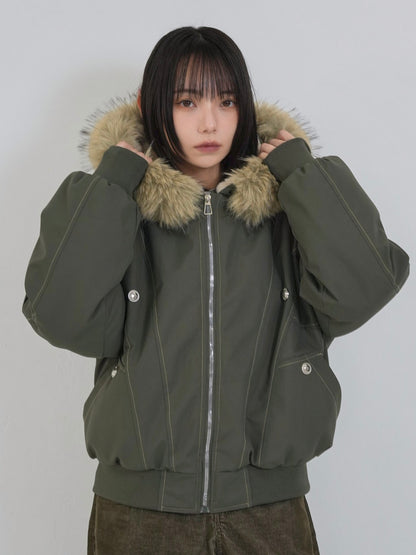 military fur hood jacket