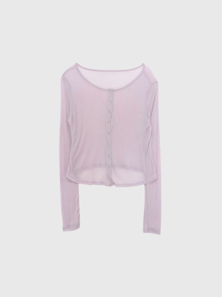 sheer button cardigan
