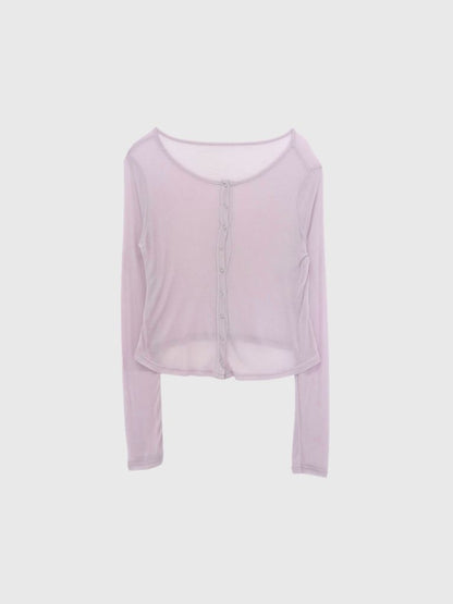 sheer button cardigan