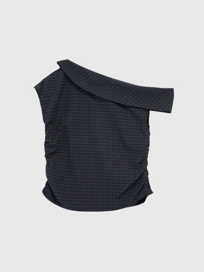 asym check blouse