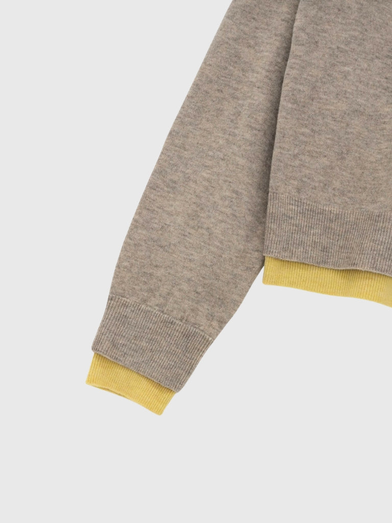 layered panel cardigan