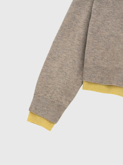 layered panel cardigan