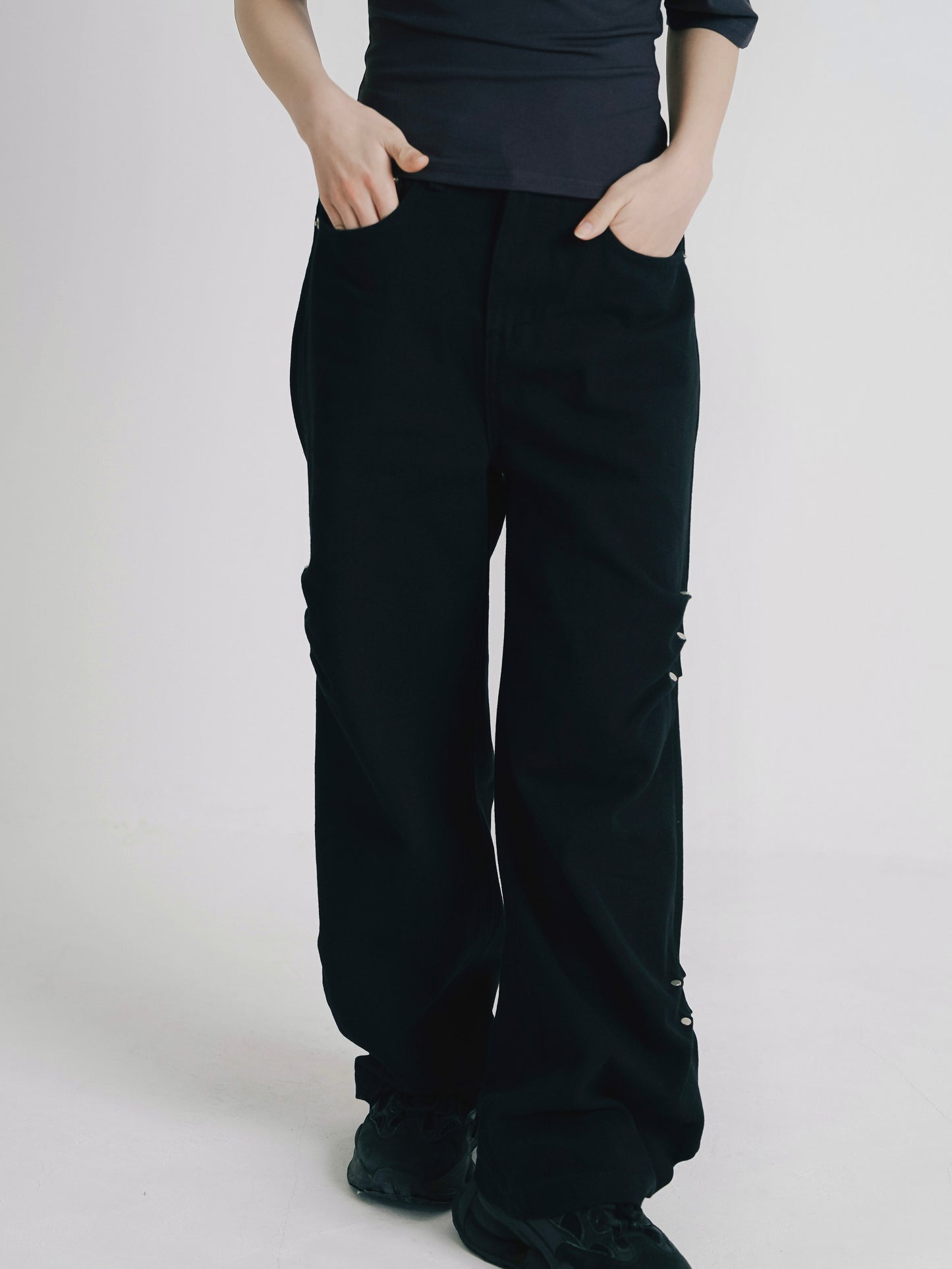 cotton side eyelet pants