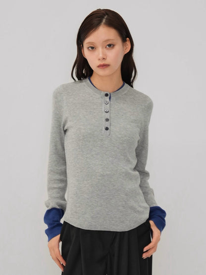 bicolor button round tops