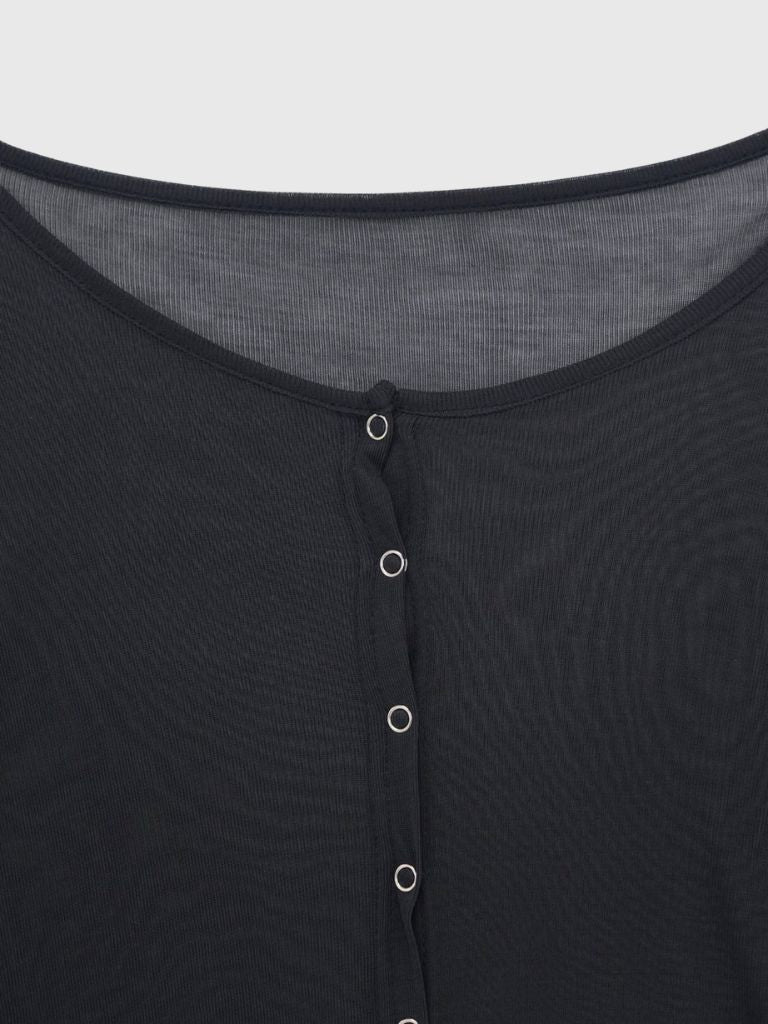 sheer button cardigan