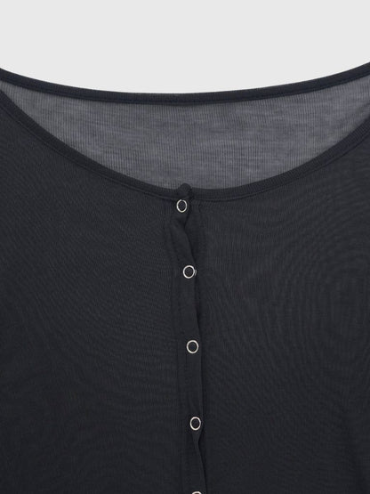 sheer button cardigan