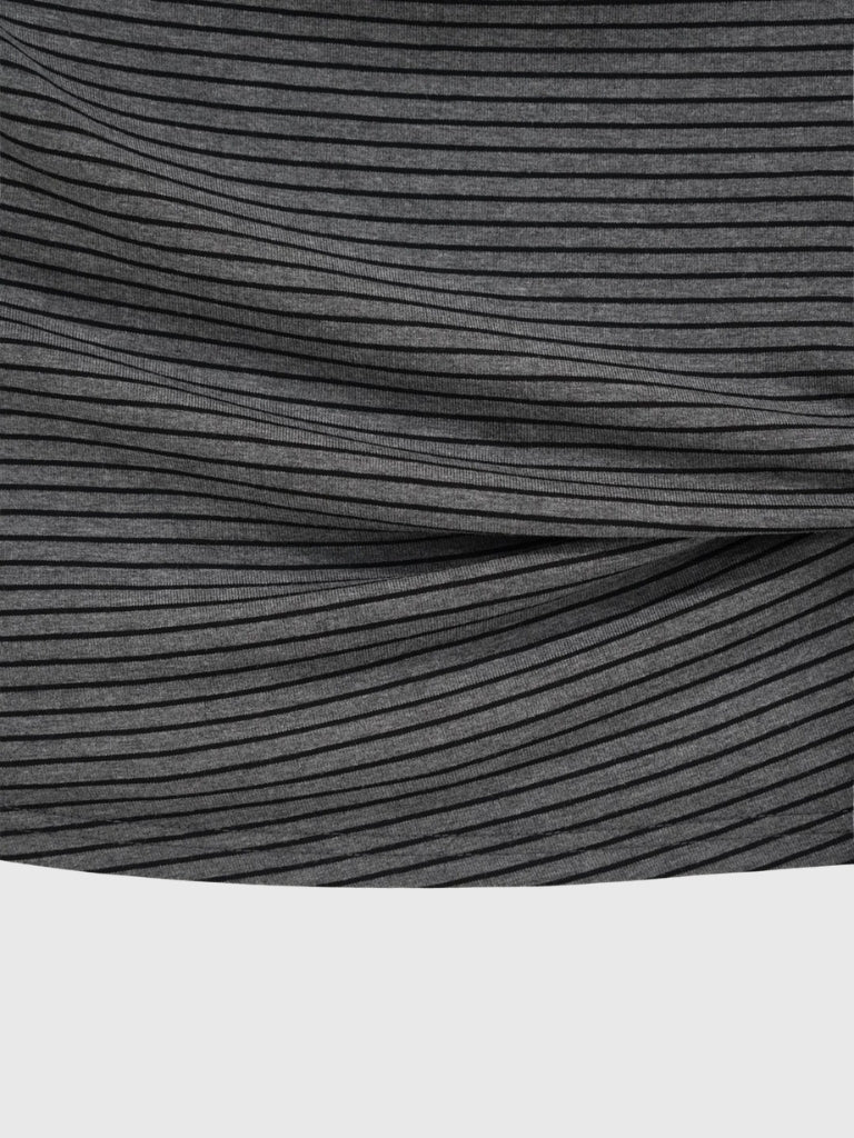 waist tie stripe tops