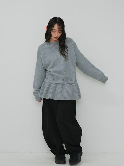 2way layered hem knit