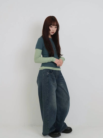 contrast layered tops