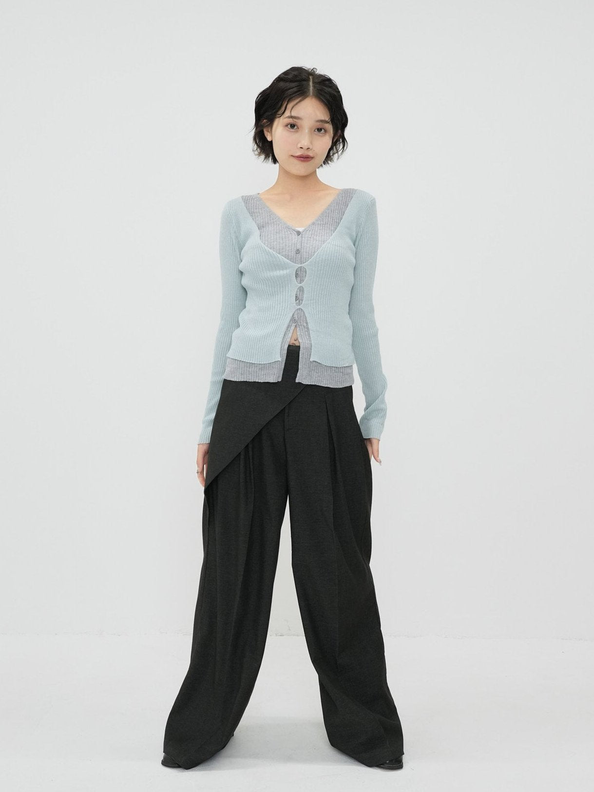 high waist wrap pants