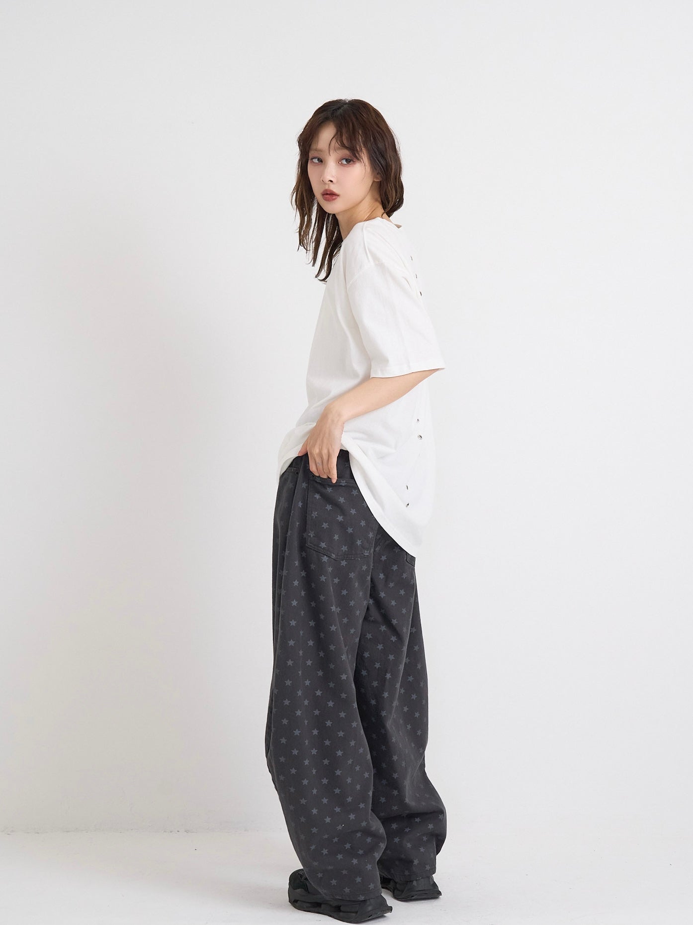 star dot balloon pants