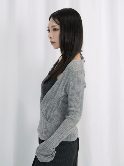deep v neck cardigan