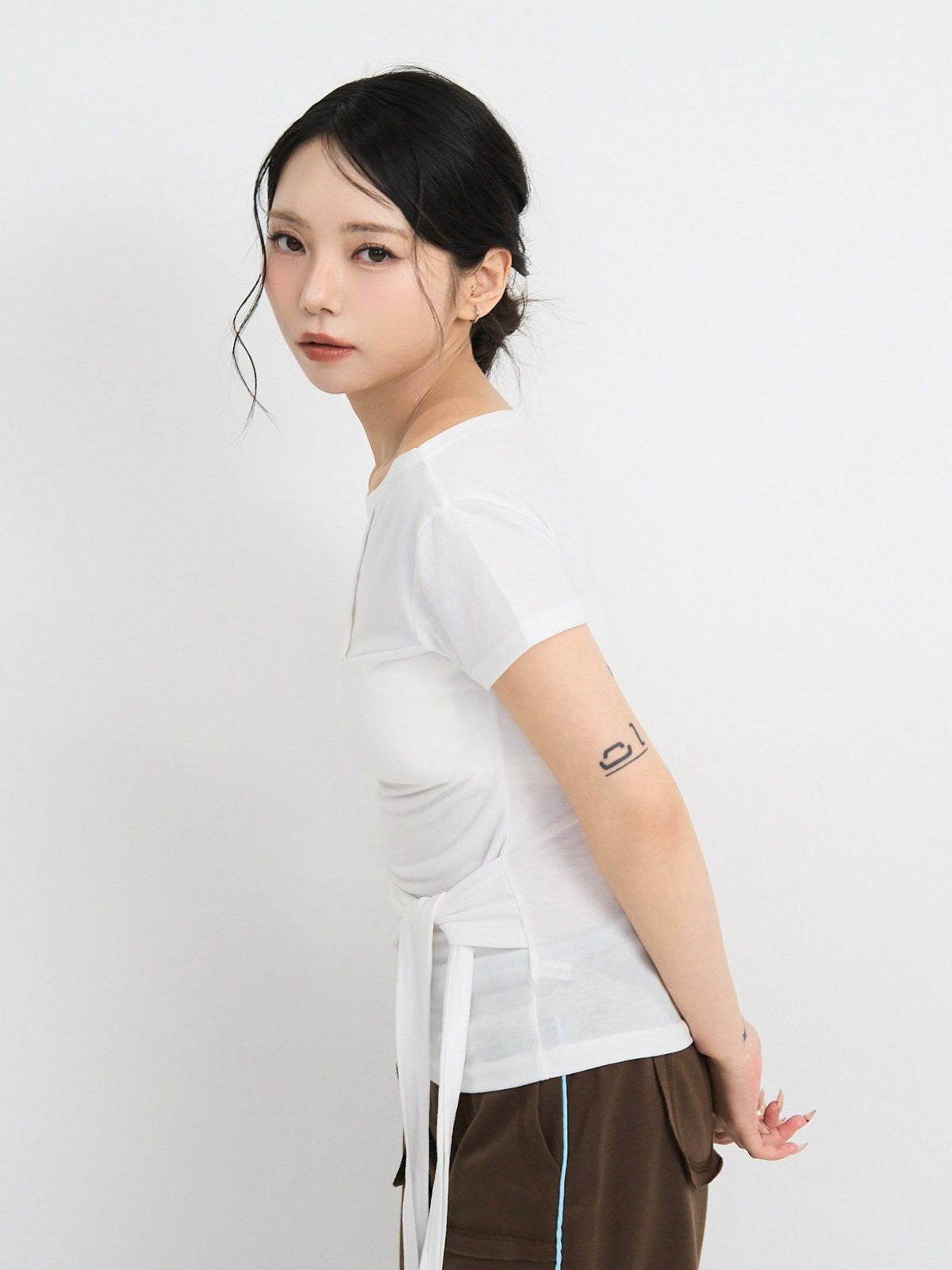 side tie snap tops