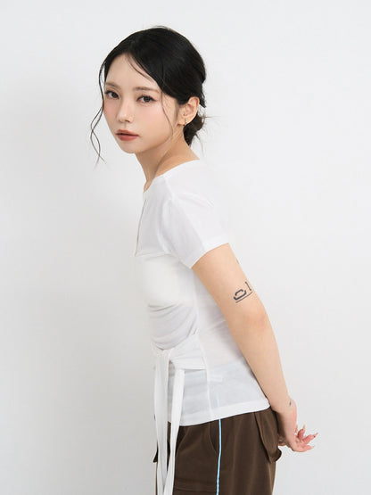 side tie snap tops