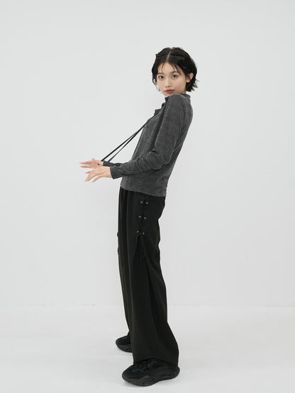 side eyelet pants