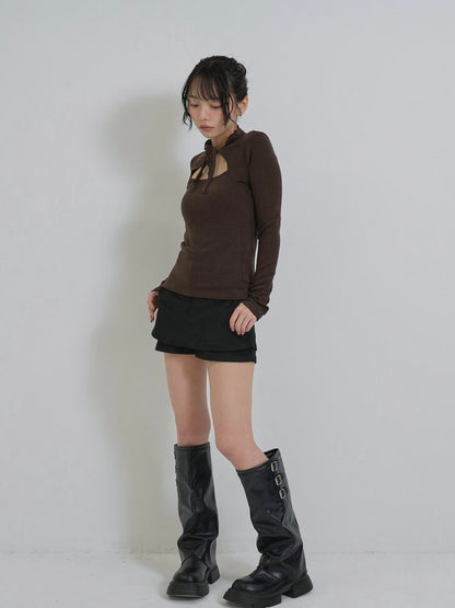 cutout choker neck tops