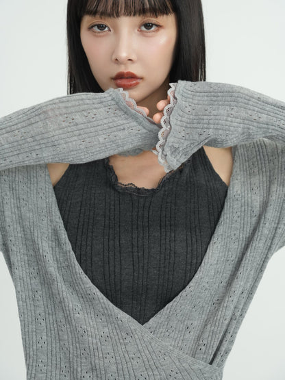 deep v neck cardigan