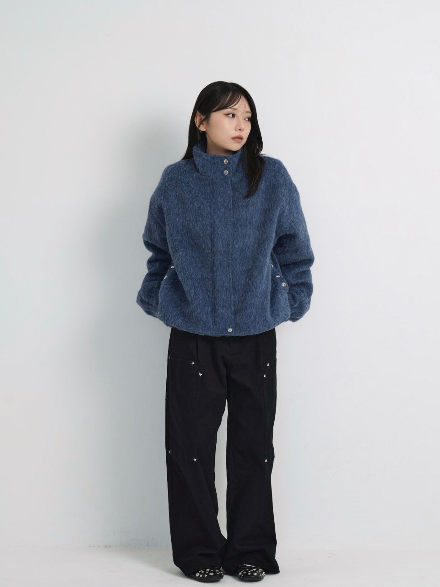 mohair snap blouson