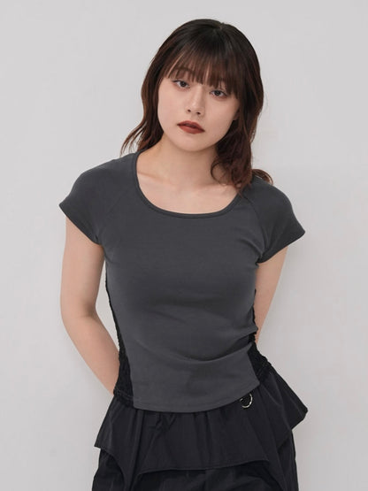 lace panel crop tops