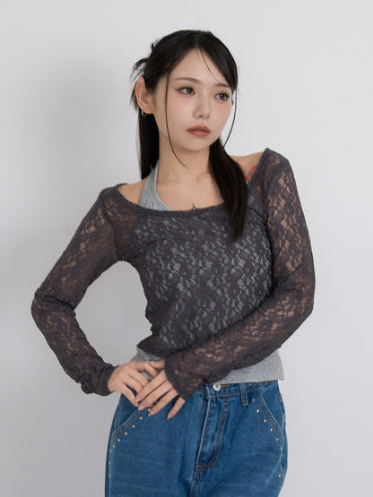 layered lace halter tops